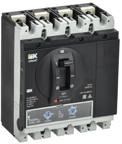 ARMAT Авт. выкл. лит. корпус 4P G 50кА 250А ТМ рег. IEK