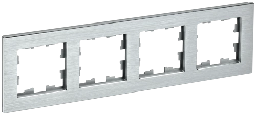 BRITE Рамка 4-мест. РУ-4-1-БрА металл алюм. IEK BRITE Рамка 4-мест. РУ-4-1-БрА металл алюм. IEK