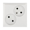 Розетка двойнаябез з/к, со шторками (белый) LK80