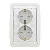 Лондон Розетка 2-местная с заземлением 16А белая с защ. штор. EKF PROxima