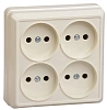 РС24-2-ОК Розетка 4местн. без з/к 10А откр.уст. ОКТАВА (кремовый)