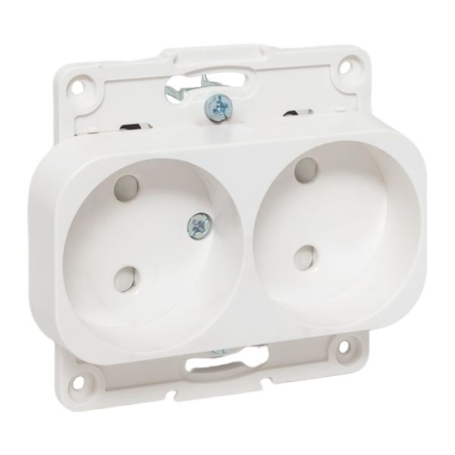 Стокгольм Механизм Розетки 2-местной б/з 10А автоматические клеммы белый с защ. штор. EKF PROxima