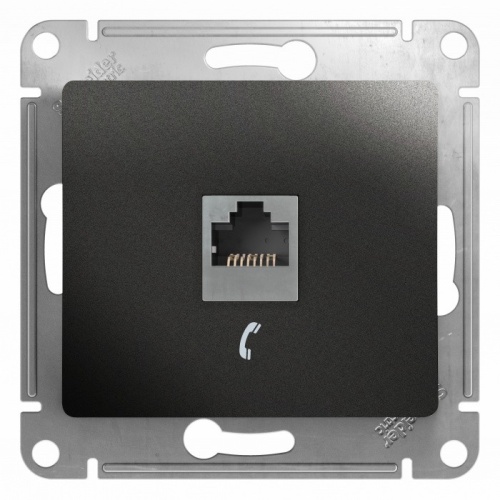 GLOSSA РОЗЕТКА телефонная RJ11, АНТРАЦИТ GLOSSA РОЗЕТКА телефонная RJ11, АНТРАЦИТ