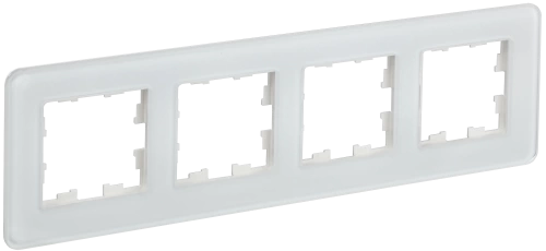 BRITE Рамка 4-мест. РУ-4-2-Бр стекло бел. RE IEK