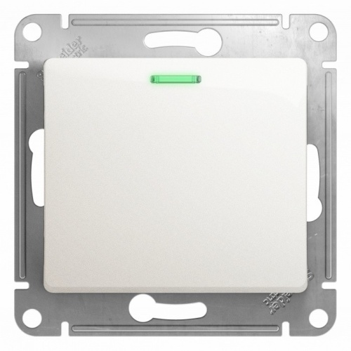 GLOSSA 1-клавишный ВЫКЛЮЧАТЕЛЬ с подсветкой, сх.1а, 10АХ, механизм, ПЕРЛАМУТР
