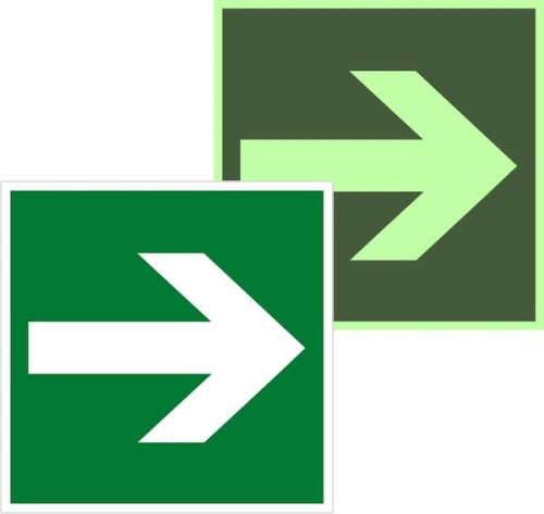 Знак пластик E02-01 "Направляющая стрелка" (200x200) фотолюминесцентный EKF PROxima