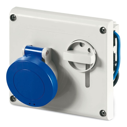 Розетка панельная с механической блокировкой и верхним расположением разъема IP44 16А 2P+E 230В (упак. 1 шт) Розетка панельная с механической блокировкой и верхним расположением разъема IP44 16А 2P+E 230В (упак. 1 шт)