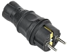 Вилка каучук прямая GENERICA 16А IP44 черная