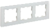 BRITE Рамка 3-мест. РУ-3-2-Бр стекло бел. матовый IEK