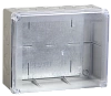 Коробка КМ41346 распаячная для о/п 240х195х90 мм IP55 (RAL7035, прозр. кр., монт. плата, кабельные вводы 5 шт)