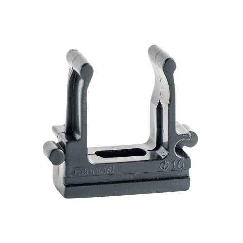 CF16G Держатель (клипса) для труб D16мм, цвет чёрный (1уп = 50шт) Экопласт