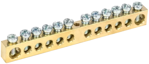 Шина PEN "земля-ноль" 8х12мм 12/1 (12групп/креп по цент) ИЭК