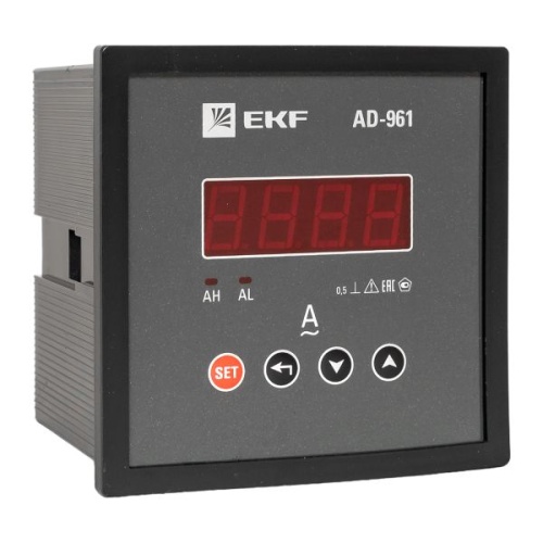 Амперметр AD-961 цифровой на панель (96х96) однофазный EKF PROxima Амперметр AD-961 цифровой на панель (96х96) однофазный EKF PROxima