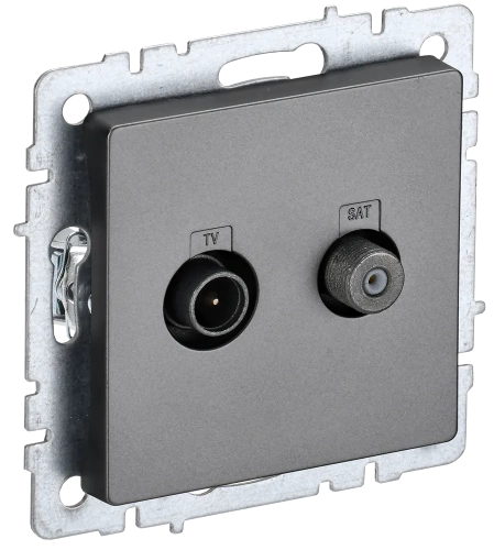 BRITE Роз. двойная TV+SAT РТВ/РСп12-БрС сталь IEK BRITE Роз. двойная TV+SAT РТВ/РСп12-БрС сталь IEK