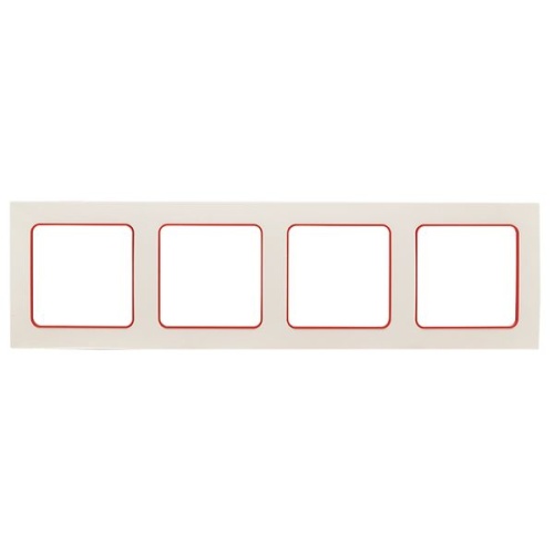 Стокгольм Рамка 4-местная белая с линией цвета красный EKF PROxima