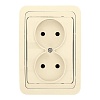 Лондон Розетка 2-местная без заземления 10А бежевая EKF PROxima