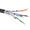 Кабель витая пара кат. 6A экранированный U/FTP, 4 пары, нг(А)-HF, для внешней/внутренней прокладки, чёрный, катушка 500 м