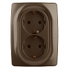 12-2106-13 Эл/ус ЭРА Розетка 2X2P+E Schuko, 16A-250В, IP20, Эра12, бронза