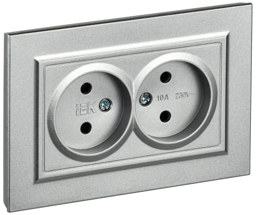 BRITE Роз. 2-я без з/к/ш 10А в сб. РС12-2-БрА алюм. IEK BRITE Роз. 2-я без з/к/ш 10А в сб. РС12-2-БрА алюм. IEK