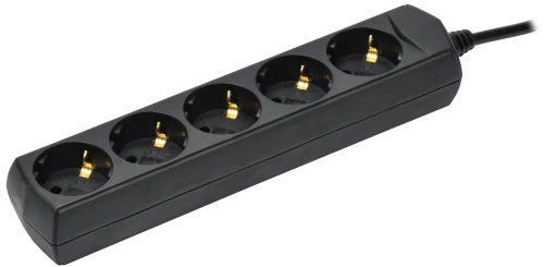 Удлинитель У05 5 мест с/з 5м 3х1мм2 10А 250В чер. GENERICA Удлинитель У05 5 мест с/з 5м 3х1мм2 10А 250В чер. GENERICA