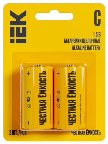 Батарейка щелоч. Alkaline Optima LR14/C (2шт/блистер) IEK