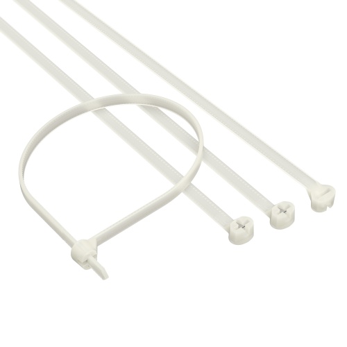 Хомут P6.6 с металлическим замком, белый 2,5x100