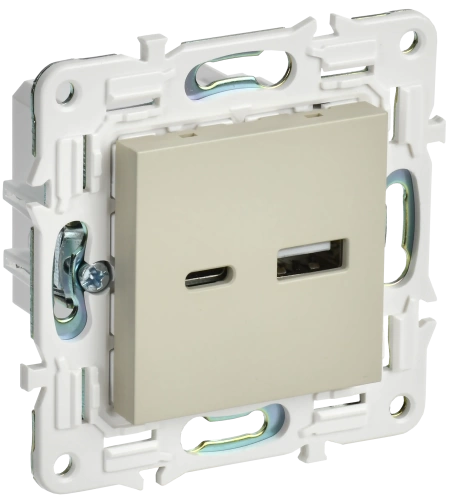 SKANDY Роз. USB A+C 3,1А SK-R14B беж. IEK SKANDY Роз. USB A+C 3,1А SK-R14B беж. IEK