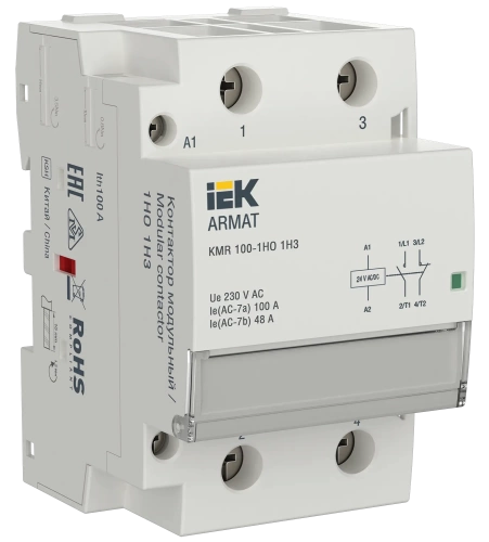ARMAT Контактор модульный KMR 100А 24В AC/DC 1НО 1НЗ IEK