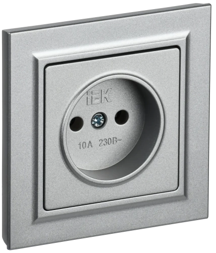 BRITE Роз. без з/к/ш 10А в сб. РСР10-1-0-БрА алюм. IEK BRITE Роз. без з/к/ш 10А в сб. РСР10-1-0-БрА алюм. IEK