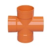 Крестообразное соед. для двустенных труб, 90 град., полипропилен, д.140мм