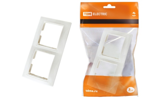 Рамка 2-х постовая горизонтальная белая "Таймыр" TDM Рамка 2-х постовая горизонтальная белая "Таймыр" TDM