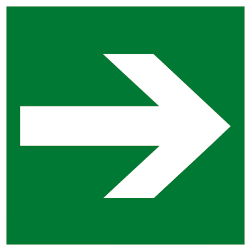 Знак пластик E02-01 "Направляющая стрелка" (200x200) фотолюминесцентный EKF PROxima