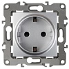 12-2001-03 Эл/ус ЭРА Розетка 2P+E Schuko, 16A-250В, IP20, без м.лапок, Эра12, алюминий