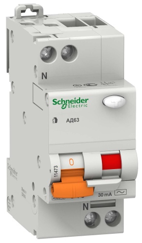 АВДТ АД63 1П+Н 25A 300MA 4,5кА C АС, Испания (Schneider Electric)