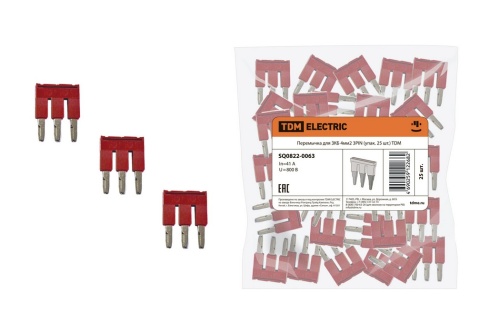 Перемычка для ЗКБ 4мм2 3PIN (упак. 25 шт.) TDM Перемычка для ЗКБ 4мм2 3PIN (упак. 25 шт.) TDM