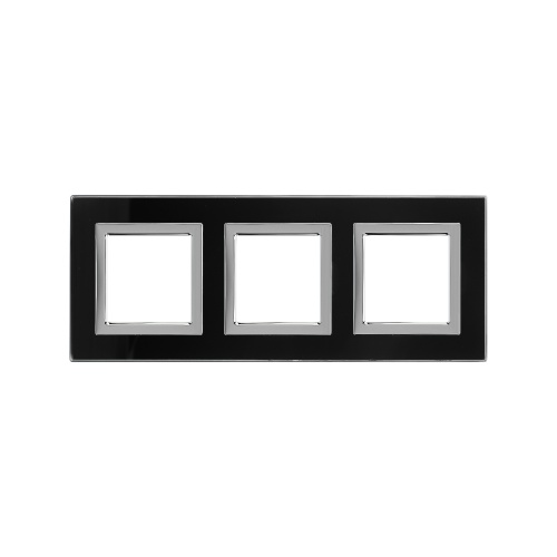 Рамка из натурального стекла, "Avanti", черная, 6 модулей Рамка из натурального стекла, "Avanti", черная, 6 модулей