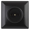 Розетка Intro Solo 4-201-05 без заземления 2P, 16А-250В, IP20, СУ, антрацит