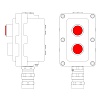 Взрывонепроницаемый пост управления из алюминия LCSD-02-B-MC-L1R(220)x1-P1R(11)x1-PCMB-KA3MHK