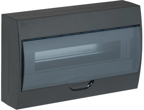 Корпус модульный пл. нав. ЩРН-П-18 черный IP41 IEK