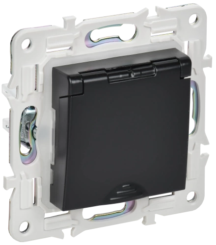 SKANDY Роз. з/к/ш кр. 16А IP44 SK-R11Bl черн. IEK SKANDY Роз. з/к/ш кр. 16А IP44 SK-R11Bl черн. IEK