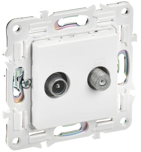 SKANDY Роз. двойная TV+SAT SK-A13W арк. бел. IEK SKANDY Роз. двойная TV+SAT SK-A13W арк. бел. IEK