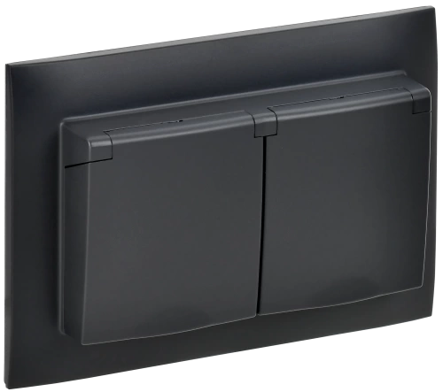 SKANDY Роз. 2-я с кр. 16А в сб IP44 SK-R12Bl черн. IEK