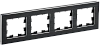 BRITE Рамка 4-мест. РУ-4-1-БрЧ металл черн. IEK