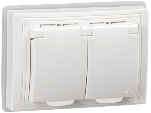 KVARTA Роз. 2ая с з/к с з/ш РСбш12-3-КБ-44 16А IP44 бел. IEK