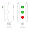 Взрывонепроницаемый пост управления из алюминия LCSD-03-B-MB-L1G(220)x1-P1G(11)x1-P1R(11)x1-PBMB-ANP15BMB