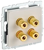 BRITE Аудиорозетка 4-мест. РА10-БрКр беж. IEK