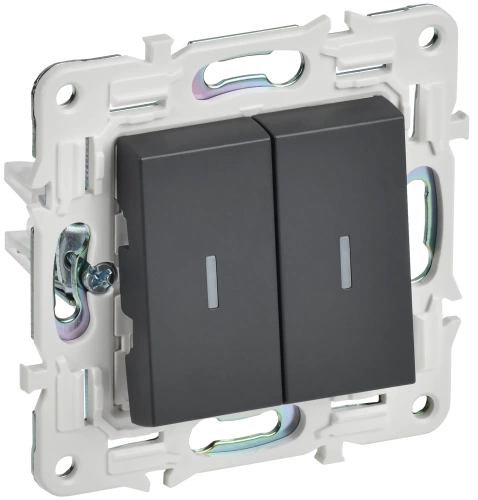 SKANDY Выключ. 2-кл. с инд. 10А SK-V09T титан IEK SKANDY Выключ. 2-кл. с инд. 10А SK-V09T титан IEK