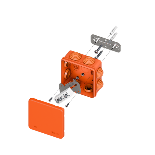 Коробка огнестойкая E45 85х85х40мм с клеммниками 5 полюсов 0,5-6мм2 IP55 HF EKF
