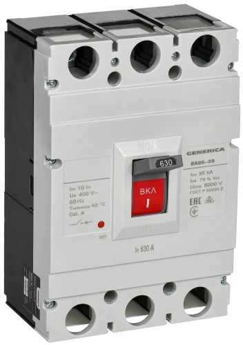 Выкл. авт. ВА66-39 3Р 630А 35кА GENERICA