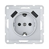 Розетка с з/к + 2хUSB разъем, 2А (серебристый металлик) LK60